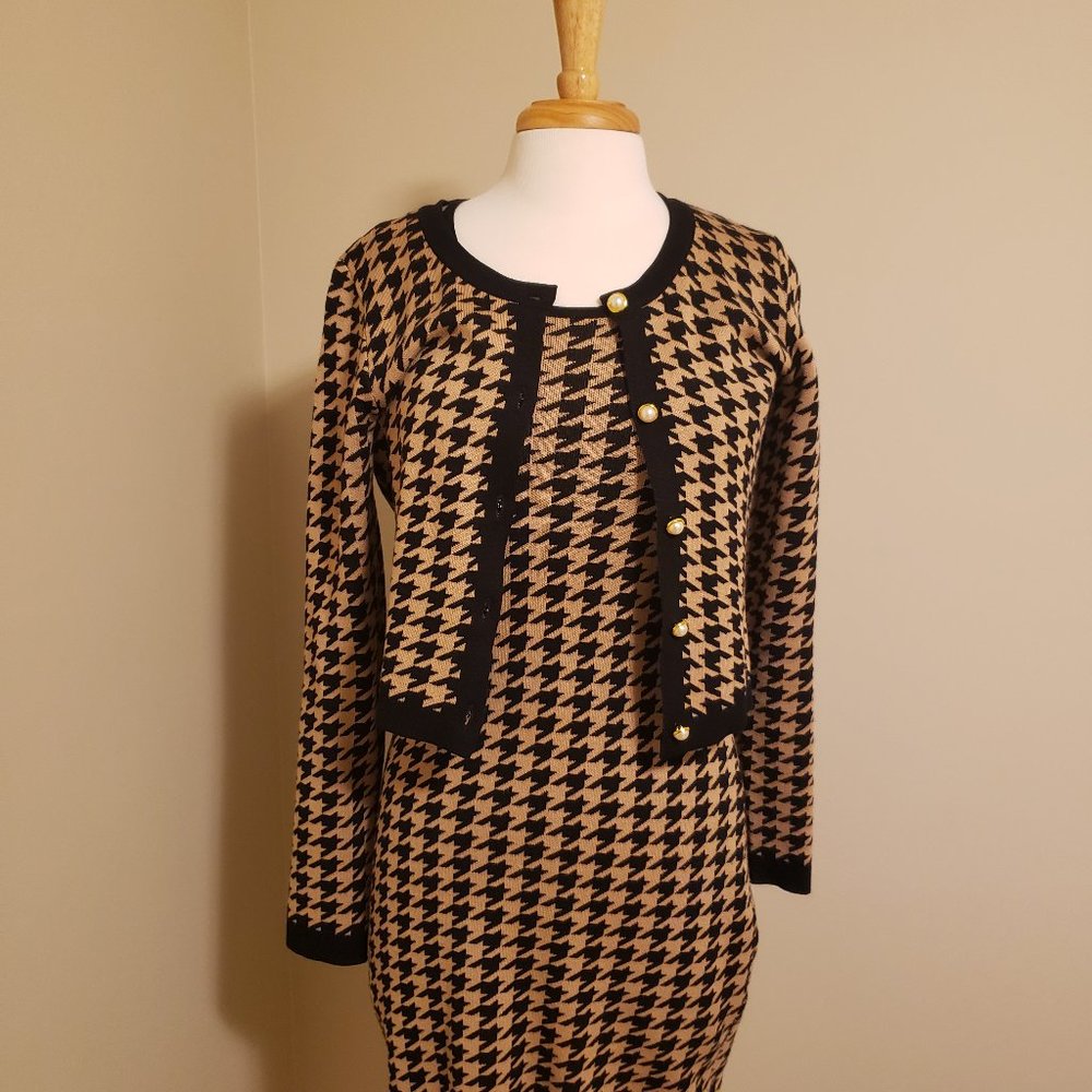 Houndstooth Dress and Cardigan set
